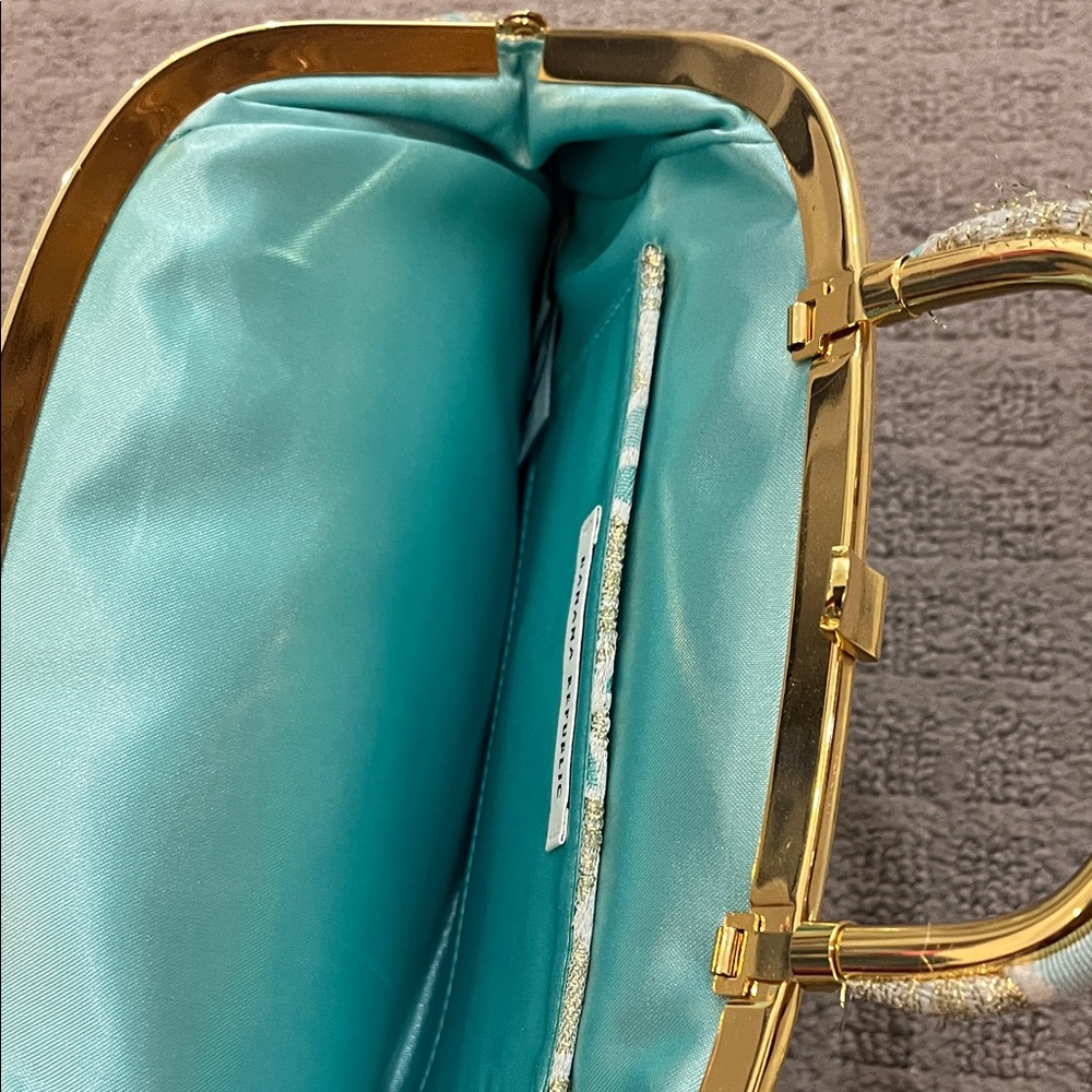 Banana Republic Aqua & Gold Floral Glitzy Pencil Skirt - Picture 7 of 7
